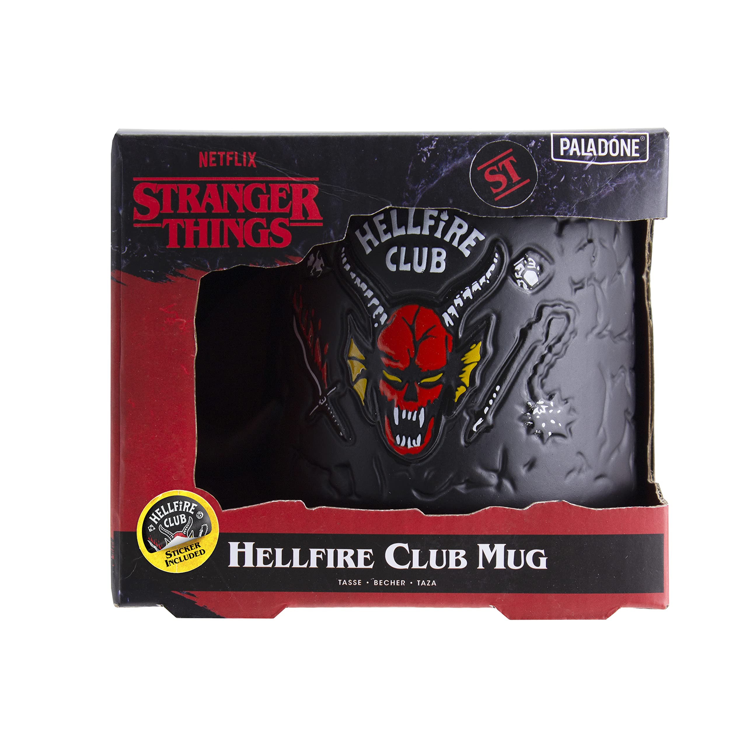 Paladone Stranger Things Hawkins High Hellfire Club Demon Embossed Ceramic Coffee Mug 400Ml | Officially Licensed Horror Movie M